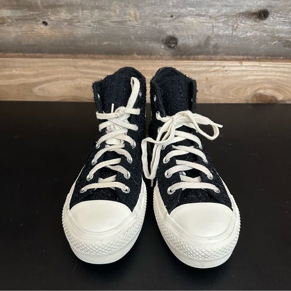 Converse Women's Chuck Taylor All Star Lift Hi Tweed Fabric BLACK WHITE Size 7 - Picture 5 of 11